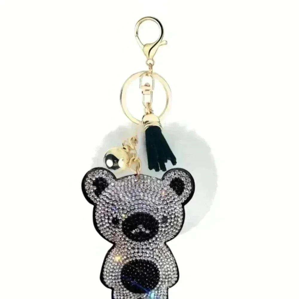 Teddy Bear Pom-Pom Keychain/Bag Charm